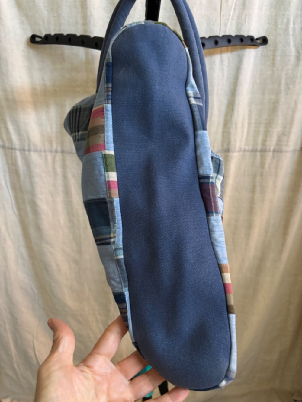 Buckhead Betties Madras/Chambray Patchwork Shoulder Bag 100% cotton - Picture 3 of 15